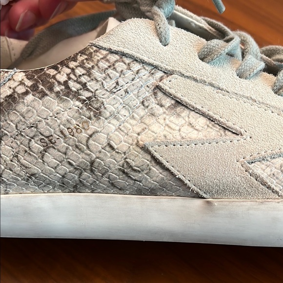 Sam Edelman Gray and White Snakeskin Sneakers - Picture 13 of 13